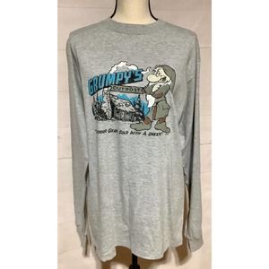 NWT Disney Store Sz M heather gray GRUMPY’S OUTPOST l/s unisex knit t-Shirt